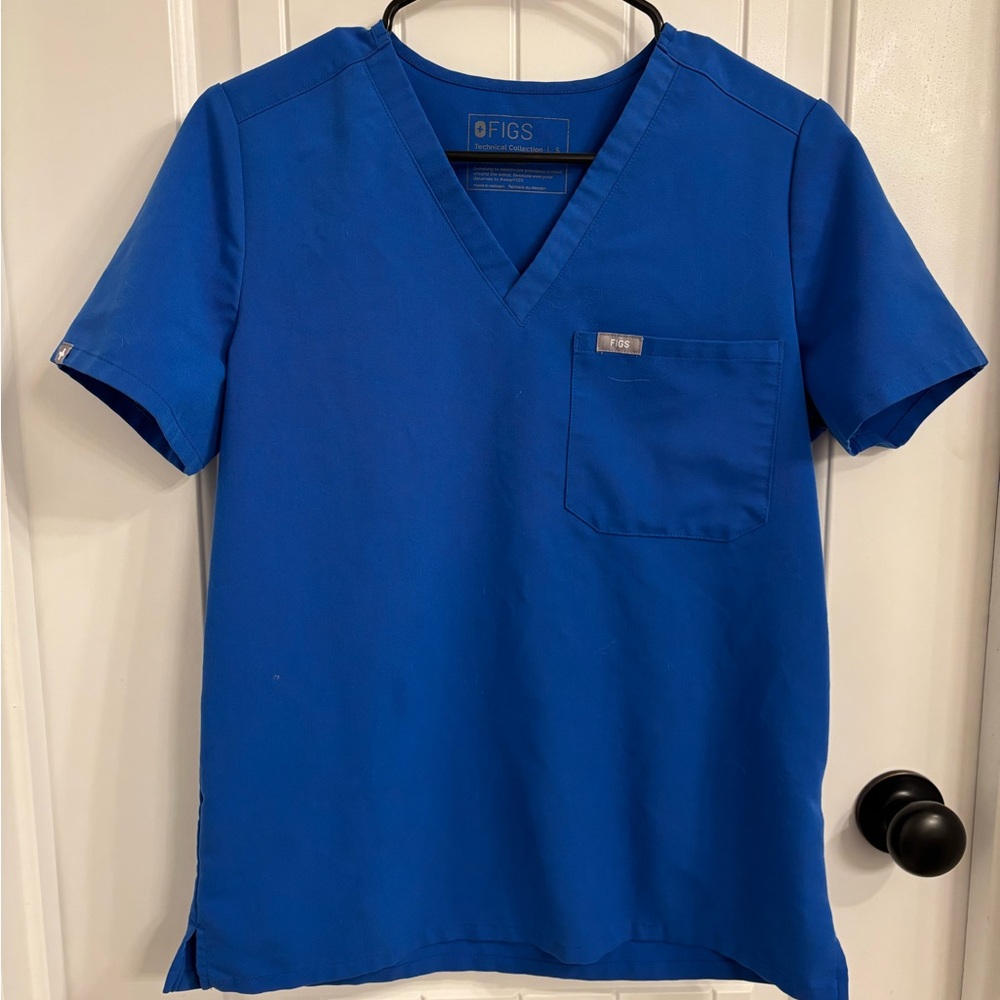 Figs Royal Blue Scrub Top